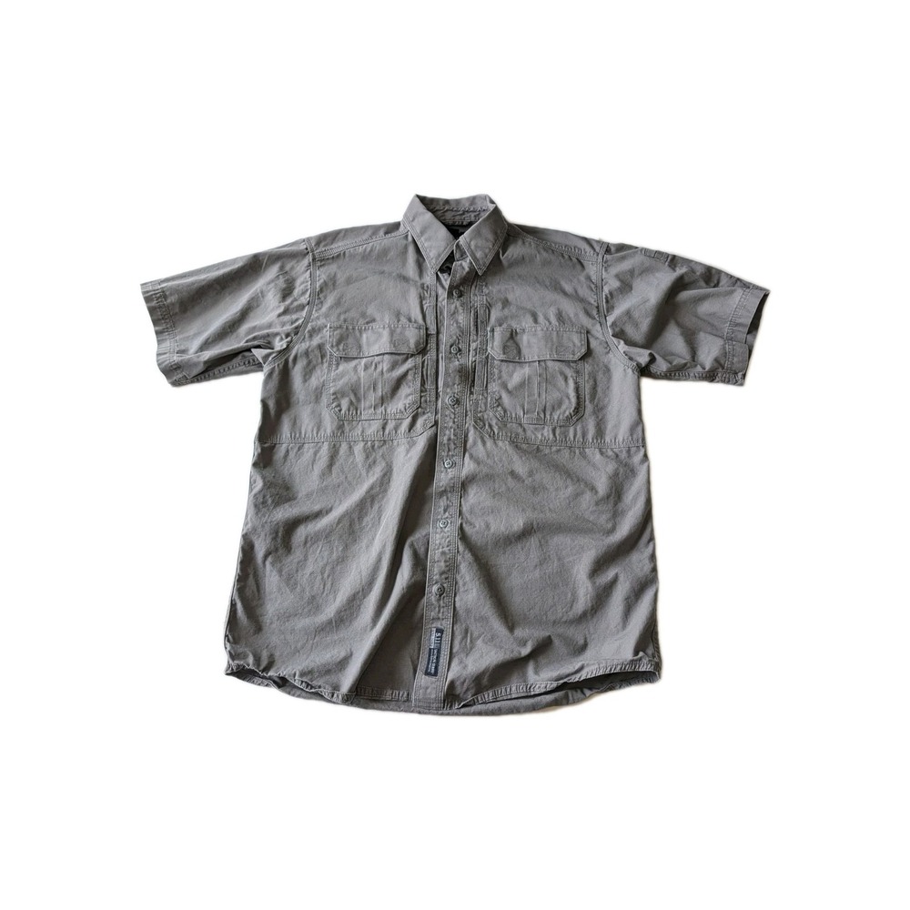 5.11 Tactical Series Canvas Button Up Short‎ Sleeve Gray Mens M